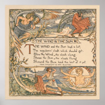 Vintage Walter Crane: The wind and the sun Print