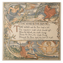 Vintage Walter Crane: The wind and the sun Ceramic Tiles