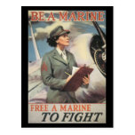 Vintage War Postcards, Woman Marines