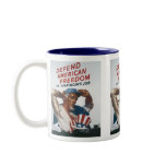 Vintage War Poster Mug - Defend American Freedom