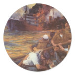 Vintage War Poster - Ship sinking Historical stickers