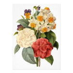 Vintage Wedding Bouquet, Blooming Flowers Personalized Invitation