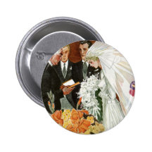 Vintage Wedding Ceremony, Bride Groom Say I Do Pins