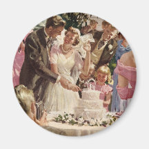 Vintage  Wedding Ceremony Magnets