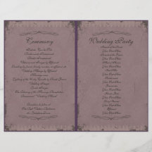 Vintage Wedding Ceremony Program Flyer