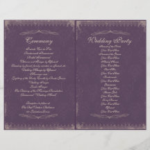 Vintage Wedding Ceremony Program Personalised Flyer
