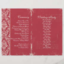 Vintage Wedding Ceremony Program Flyer