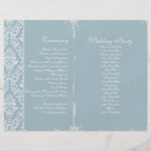 Vintage Wedding Ceremony Program Flyers