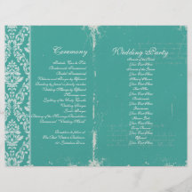 Vintage Wedding Ceremony Program Full Color Flyer
