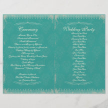 Vintage Wedding Ceremony Program Full Color Flyer