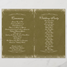 Vintage Wedding Ceremony Program Full Color Flyer