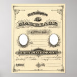 Vintage Wedding Certificate posters