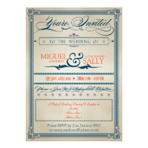 Vintage Wedding Evening-Only Custom Invite