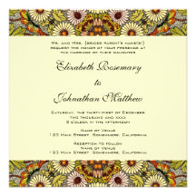 Vintage Wedding, Garden Flowers Floral Butterflies Invites