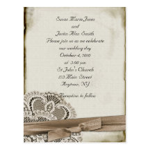 Vintage Wedding Invitation Post Card