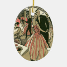 Vintage Wedding Newlyweds First Dance Ornament