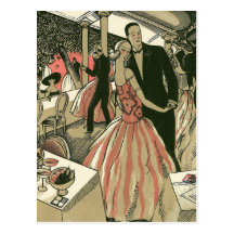 Vintage Wedding Newlyweds First Dance Post Cards