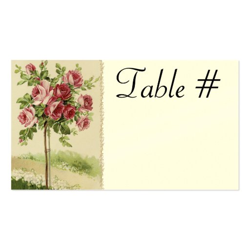 Vintage Wedding Reception Table Cards Business Card Template