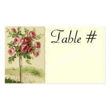 Vintage Wedding Reception Table Cards Business Cards