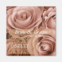 Vintage Wedding Rose Bouquet with Lace Magnets