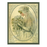 Vintage Wedding, Victorian Bride with Flowers Post Cards
