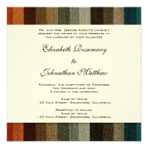 Vintage Wedding, Warm Autumn Stripes Pattern Personalized Invite
