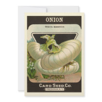 Vintage White Bermuda Onions Seed Packet Label Art Personalized Invitations