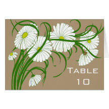 Vintage White Gerber Daisy Flowers Wedding Set Cards