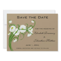 Vintage White Gerber Daisy Flowers Wedding Set Custom Announcements