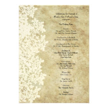 Vintage White Queen Ann's Lace Wedding Program Personalised Invites
