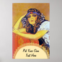 Vintage Wide Eyed Beauty ~ Add Your Text Poster