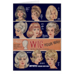 Vintage Wig Ad greeting card