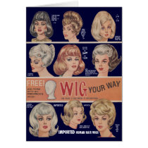 Vintage Wig Ad greeting card