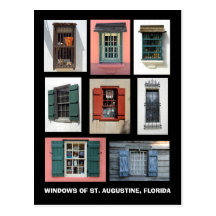 Vintage Windows of St. Augustine, Florida Postcards