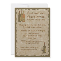 Vintage Wine Bottles Invitation