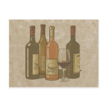 Vintage Wine Bottles Recipe Card postcards