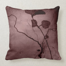 Vintage Wine Leaf Throw Pillow