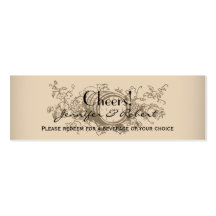 Vintage Winery Wedding Drink Tickets Business Card Template