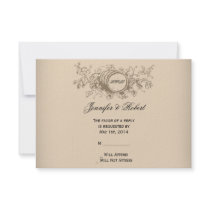 Vintage Winery Wedding Response Card