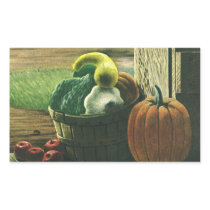 Vintage Winter Squash, Pumpkin and Apples Rectangular Stickers