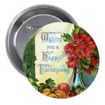Vintage Wish a Happy Thanksgiving Button Badge