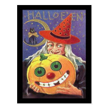 Vintage Witch Halloween Postcard