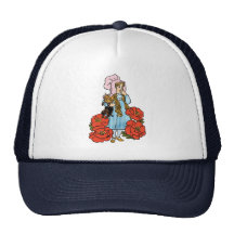 Vintage Wizard of Oz, Dorothy, Red Poppy Flowers Hat