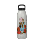 Vintage Wizard of Oz, Dorothy, Red Poppy Flowers Water Bottles