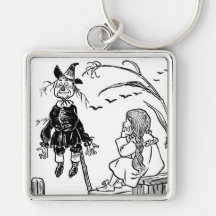 Vintage Wizard of Oz; Dorothy Toto Meet Scarecrow Keychains