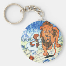 Vintage Wizard of Oz Illustration - Dorothy & Lion Keychains