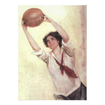 Vintage Woman Basketball Player Personalized Invitations
