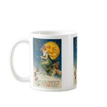 Vintage Woman On Broomstick Mug