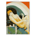 Vintage Woman Reclining on Couch by Chompre cards