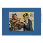 Vintage Woman Shows Casserole to Elder cards